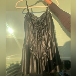 LEATHER MINI DRESS